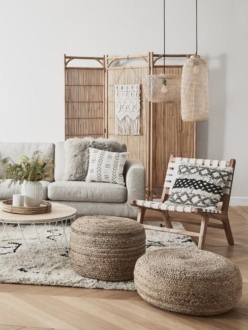 Saloncito decorado al estilo ibicenco