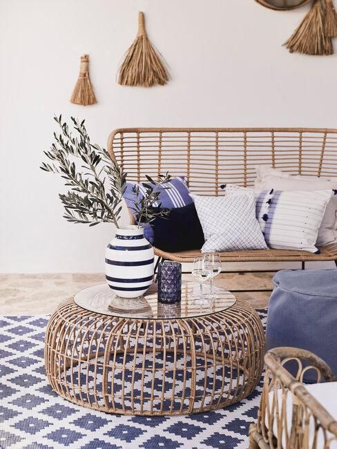 Salón de inspiración ibicenca