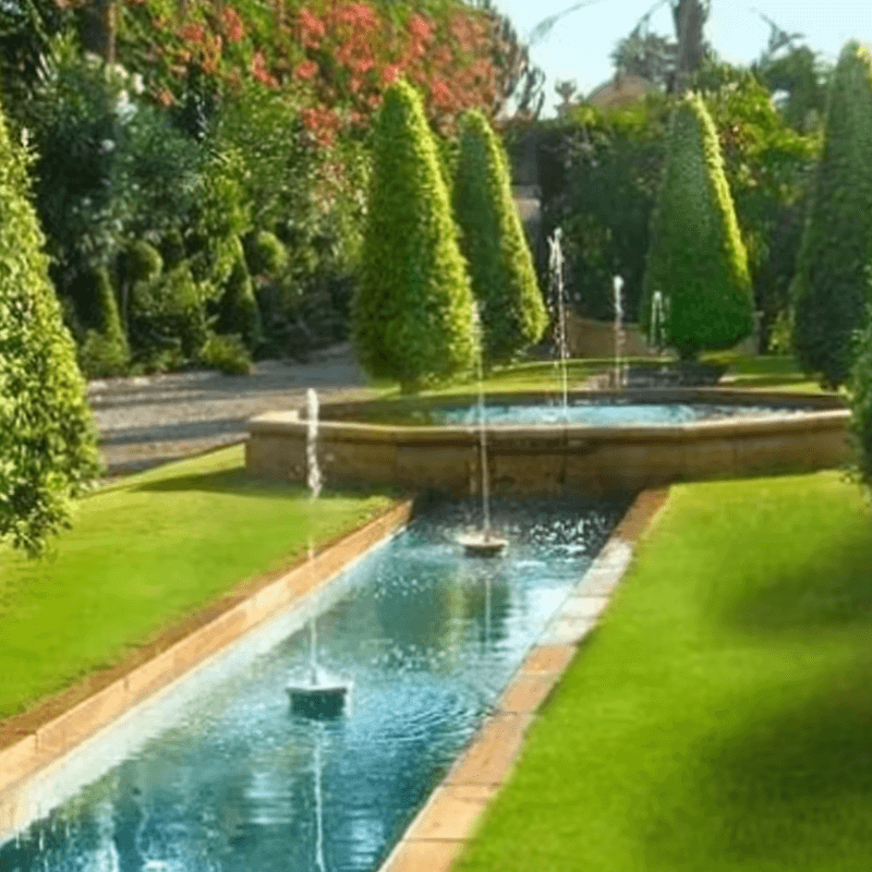 jardin con fuentes arabes