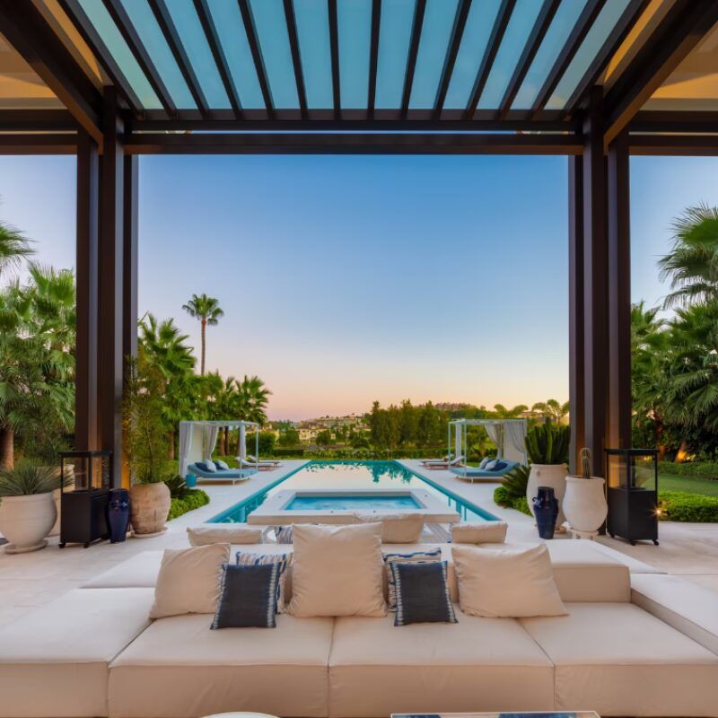 terraza zona de relax en la mansion