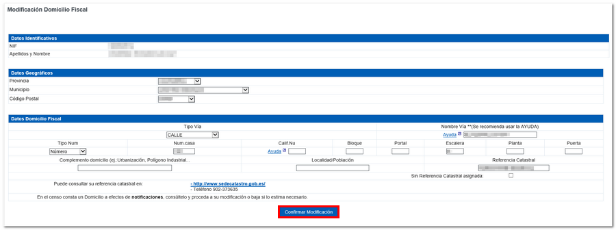 cambio domicilio fiscal