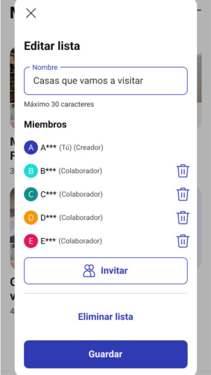 Listas de Favoritos Colaborativas Fotocasa