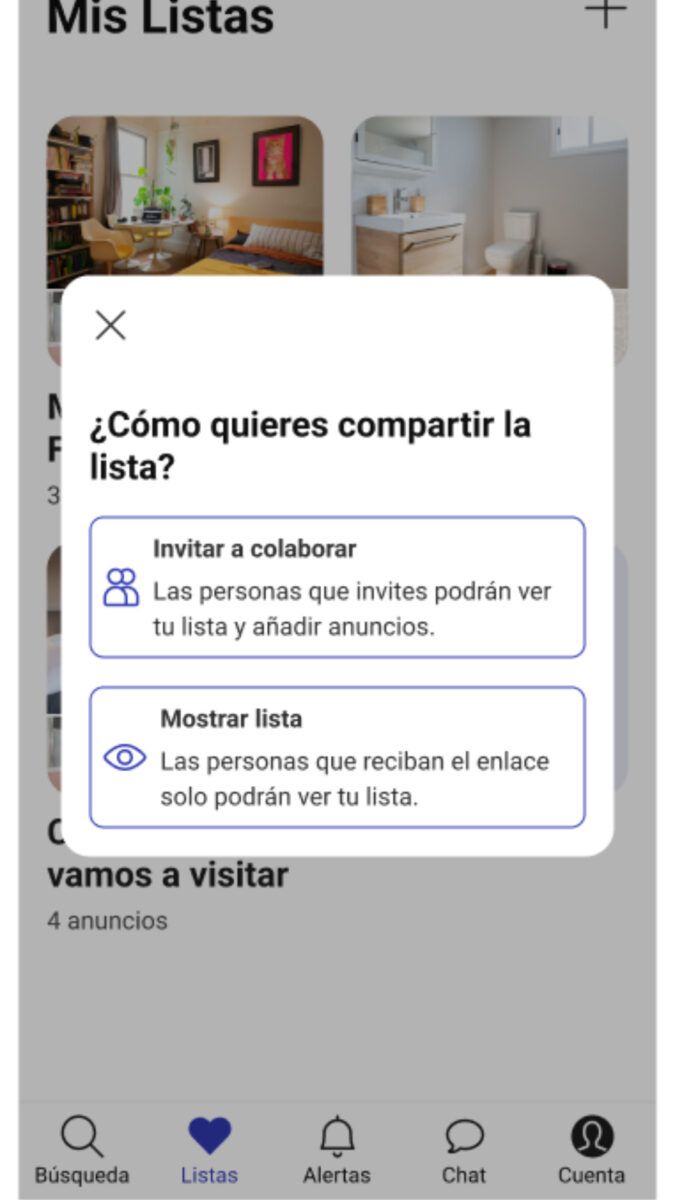 Listas de Favoritos Colaborativas Fotocasa