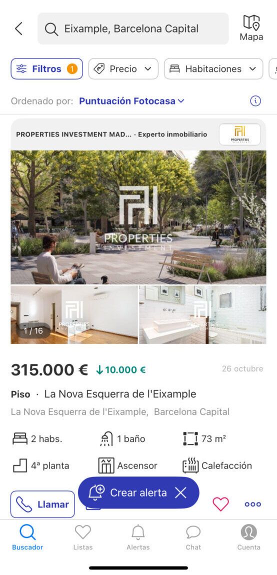 filtro bajada de precio