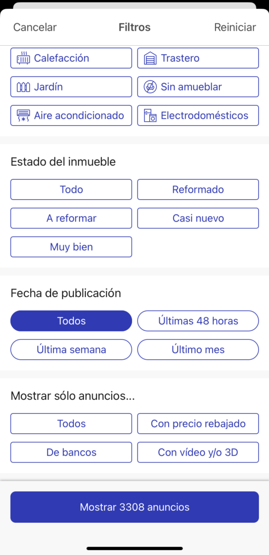 filtro bajada de precio