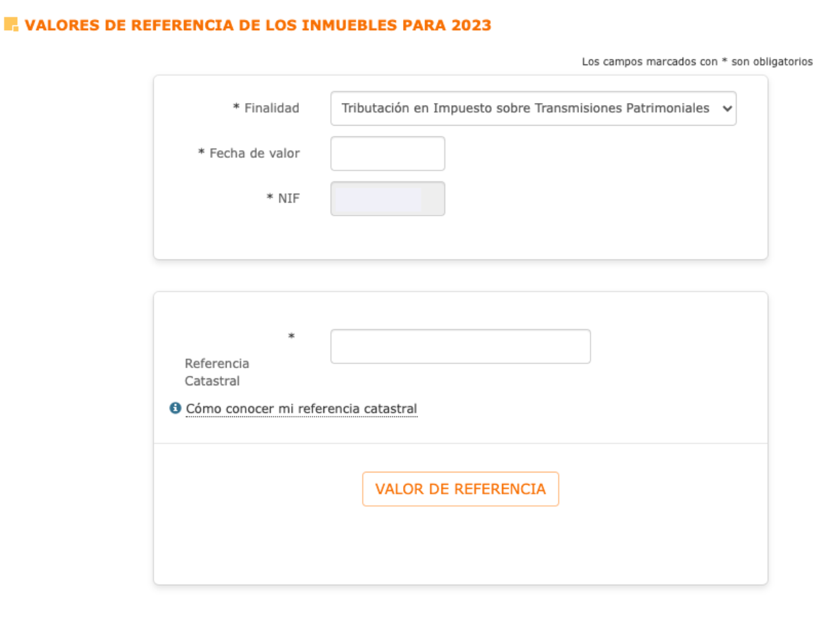 consultar el valor de referencia catastral