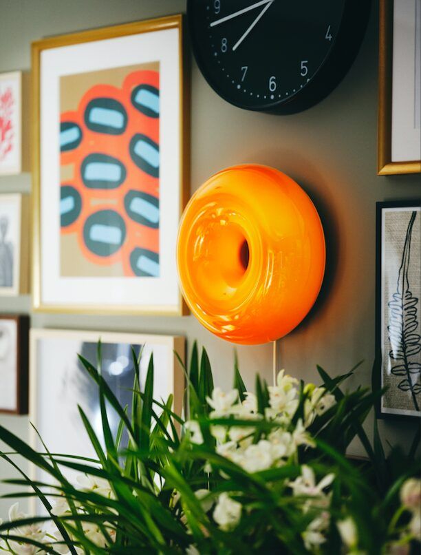 Lámpara donut naranja